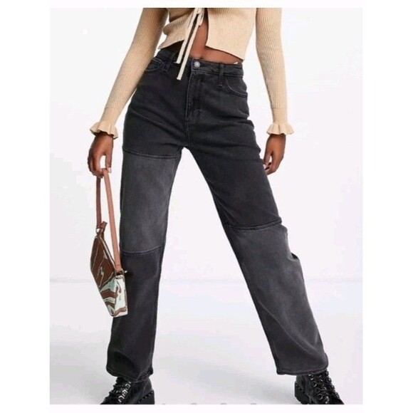 Hollister Denim - Hollister Ultra High Rise Dad Jean Black Stretch Preppy Womens Size 3S